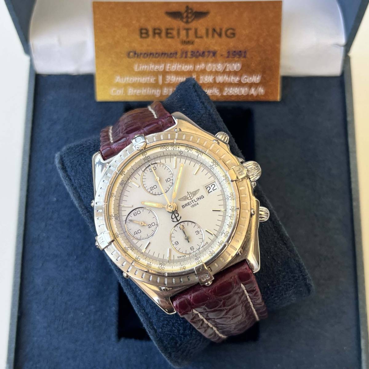 Breitling Chronomat J13047x 18K White Gold