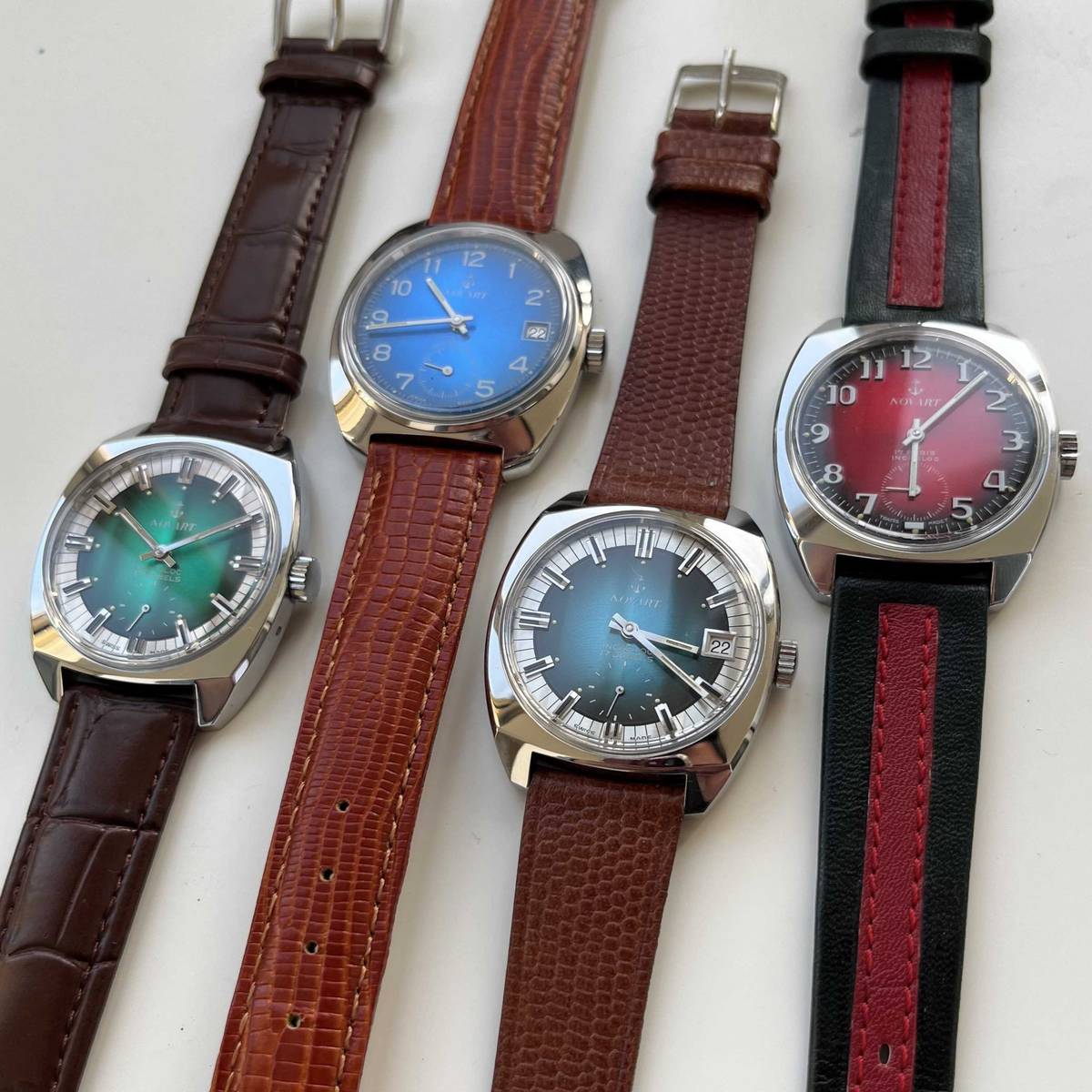 Novart Tides Blue Date 17 Jewels