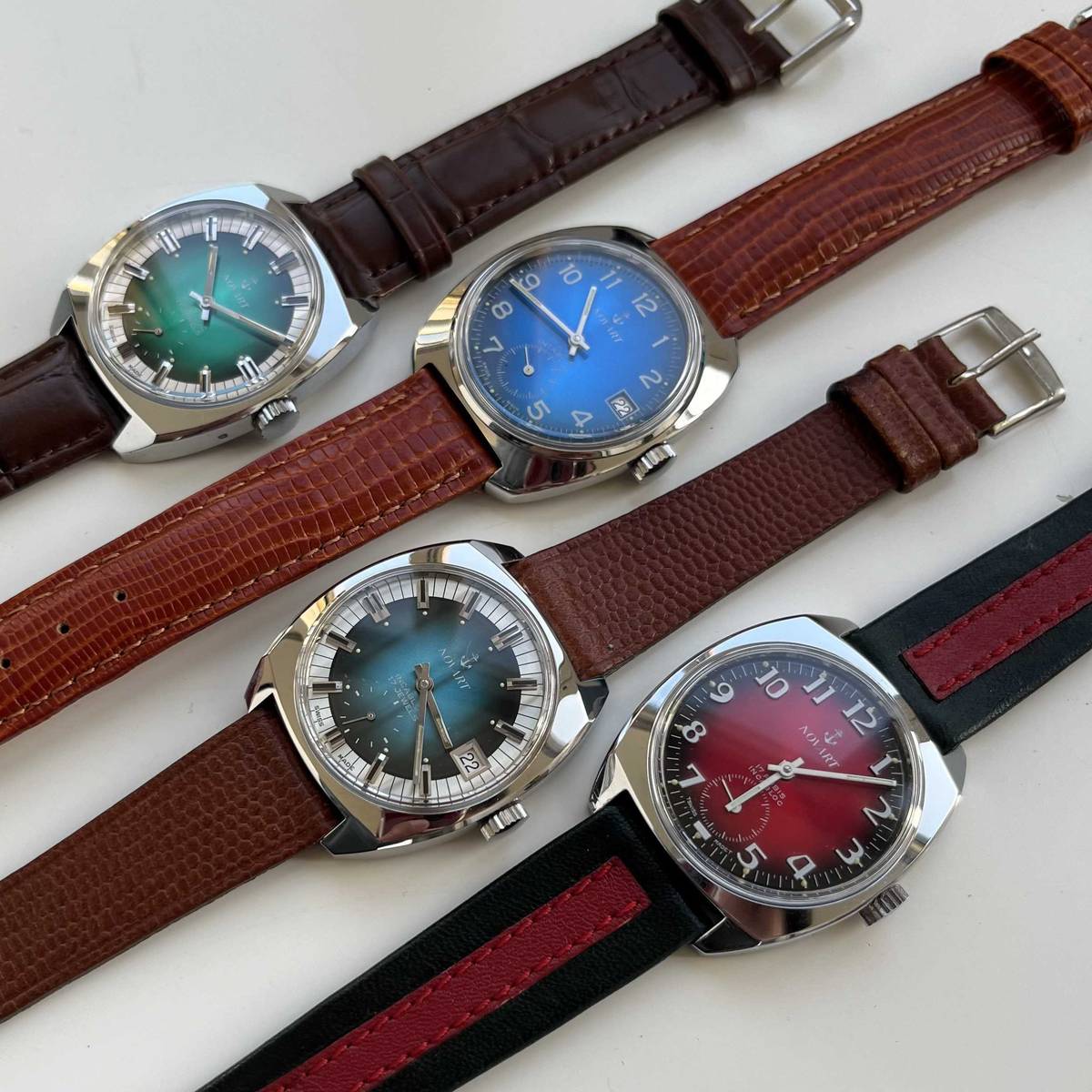 Novart Monza Light Blue Date 17 Jewels